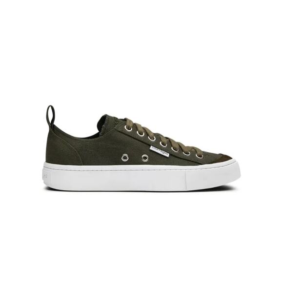 Courreges Canvas 01 Cotton Low Logo Sneakers in Camouflage Green 41 - Picture 2 of 4